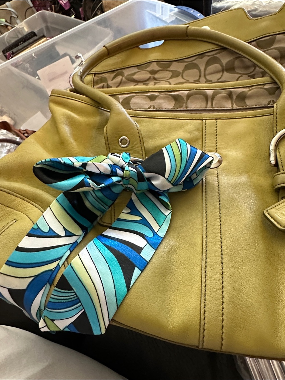 Coach Citrus Yellow Leather Shoulder Bag - Picture 12 of 12